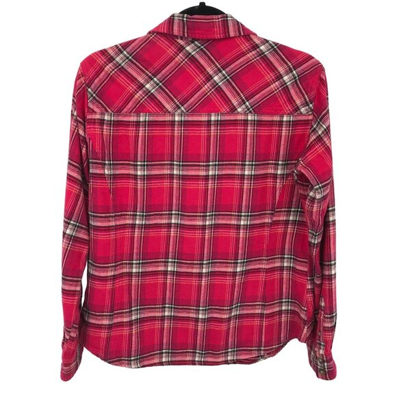 Carhartt Womens Red Multi Plaid Flannel Long Sleeve Button Front Top Size S - Picture 3 of 8